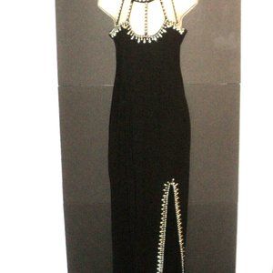 Attitudes by Debra Women's L Black Maxi Prom Dress Formal Party Beaded Vintage